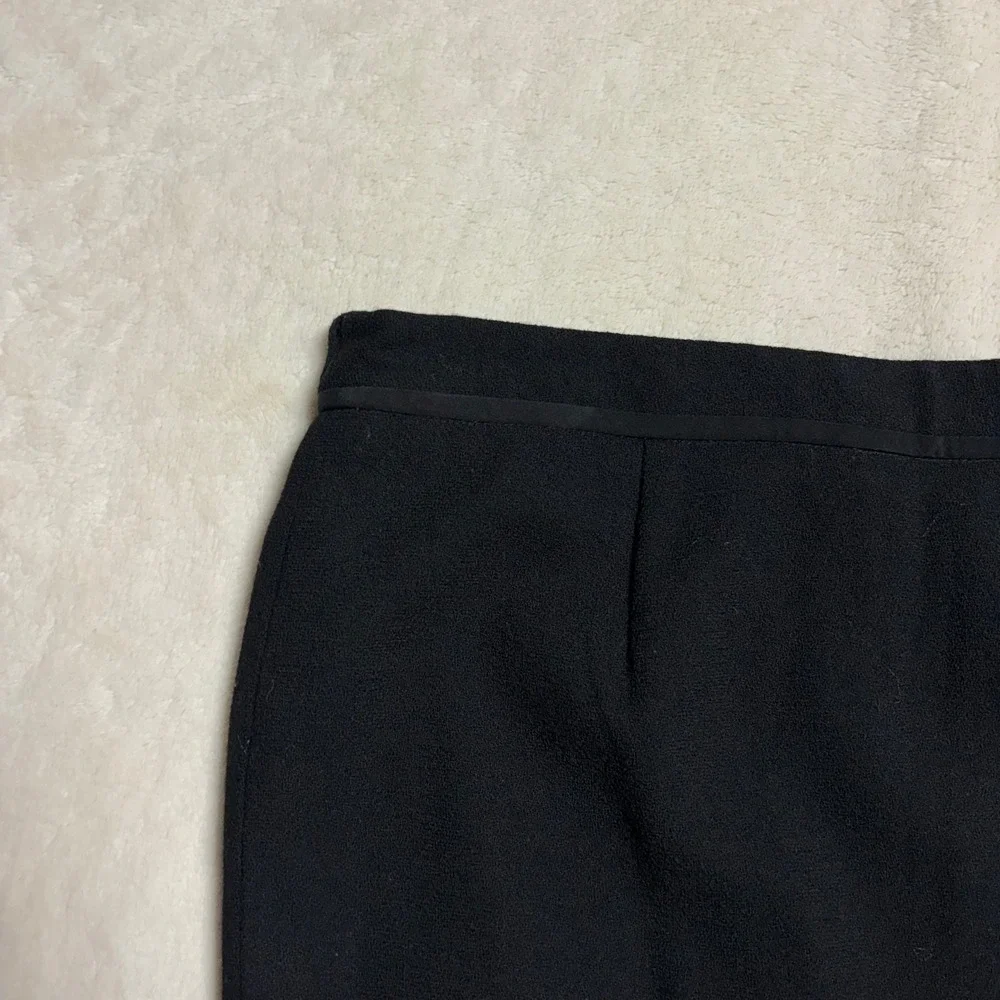 Tory‎ Burch Womens Black Pencil Skirt Size 0 Back Slit Wool Quiet Luxury Lined